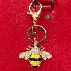 W Black & Yellow Bee Keychain Bag Charm
